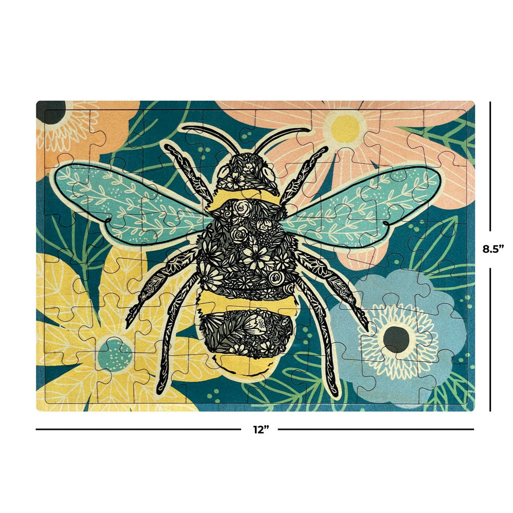 Botanical Bee Wood Puzzle