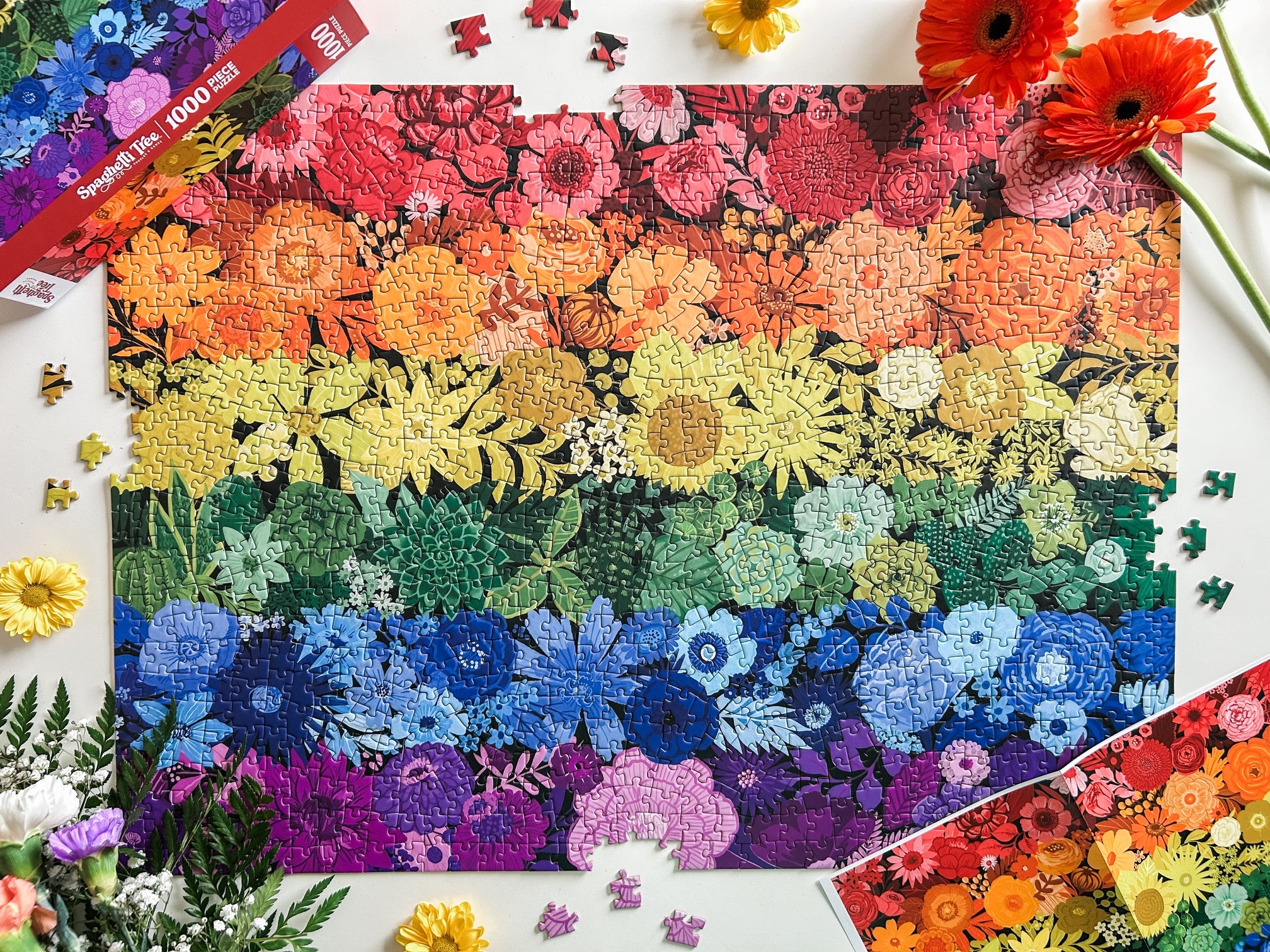 Rainbow Garden 1000 Pc Puzzle – Spaghetti Tree Puzzles and Games