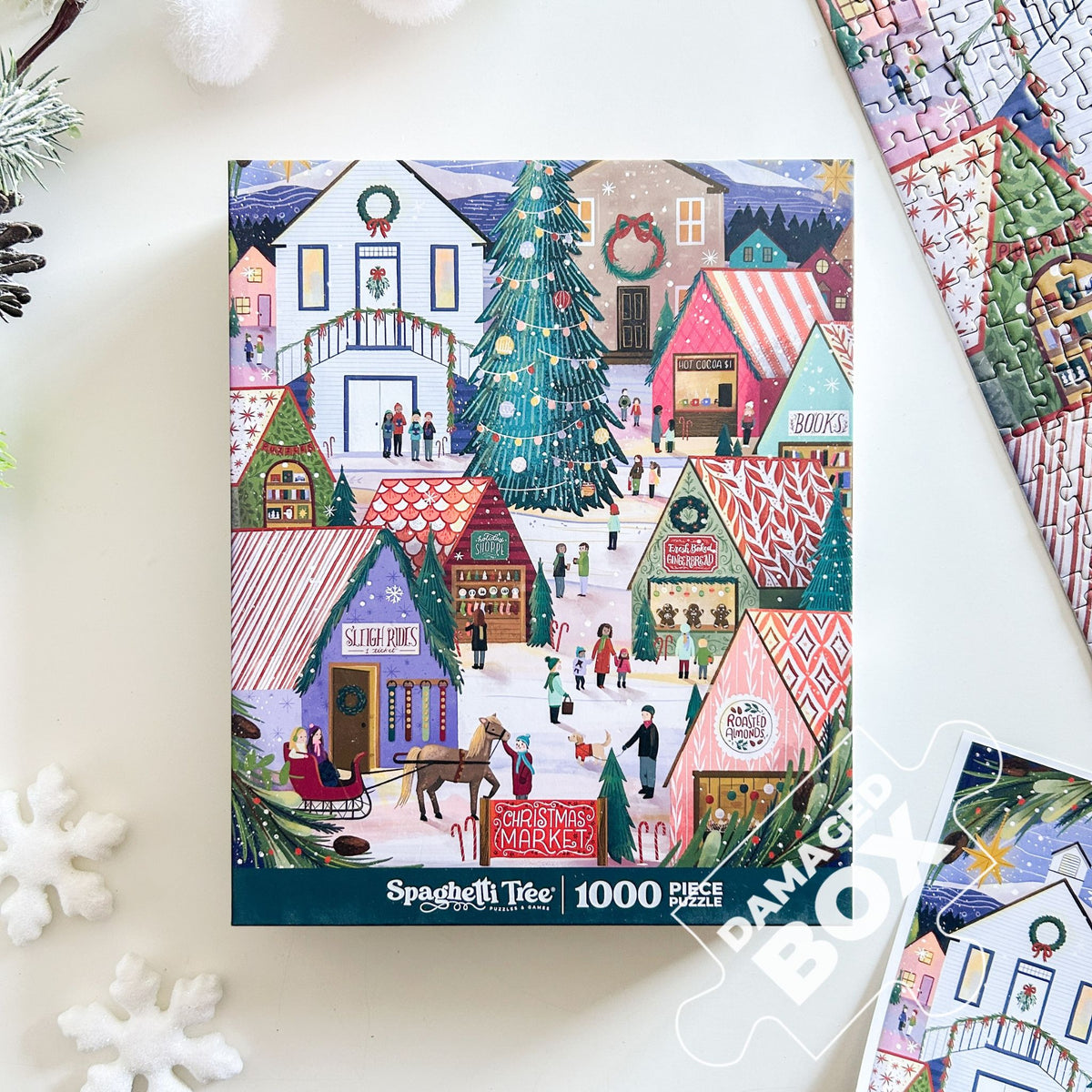 Christmas Market 1000 Pc Puzzle *DAMAGED BOX*